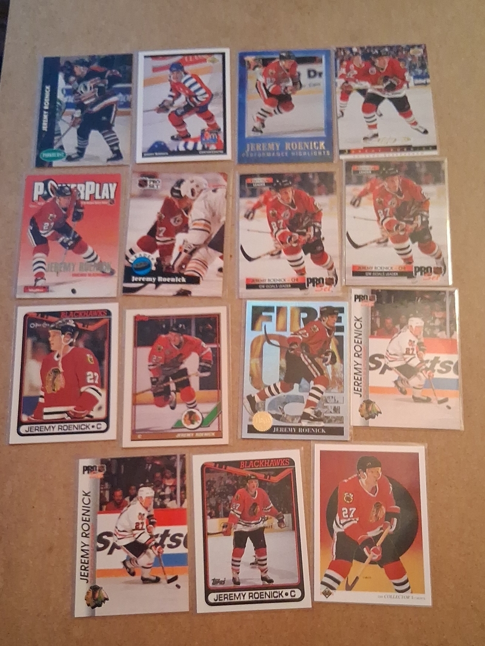 Jeremy Roenick Hockey Card Lot - Blackhawks Red White